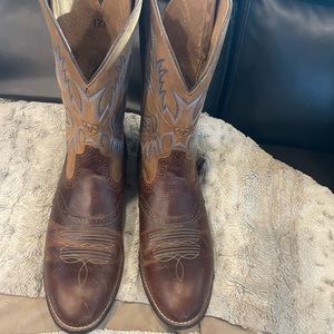 Ariat barrel brown stockman cowboy boots